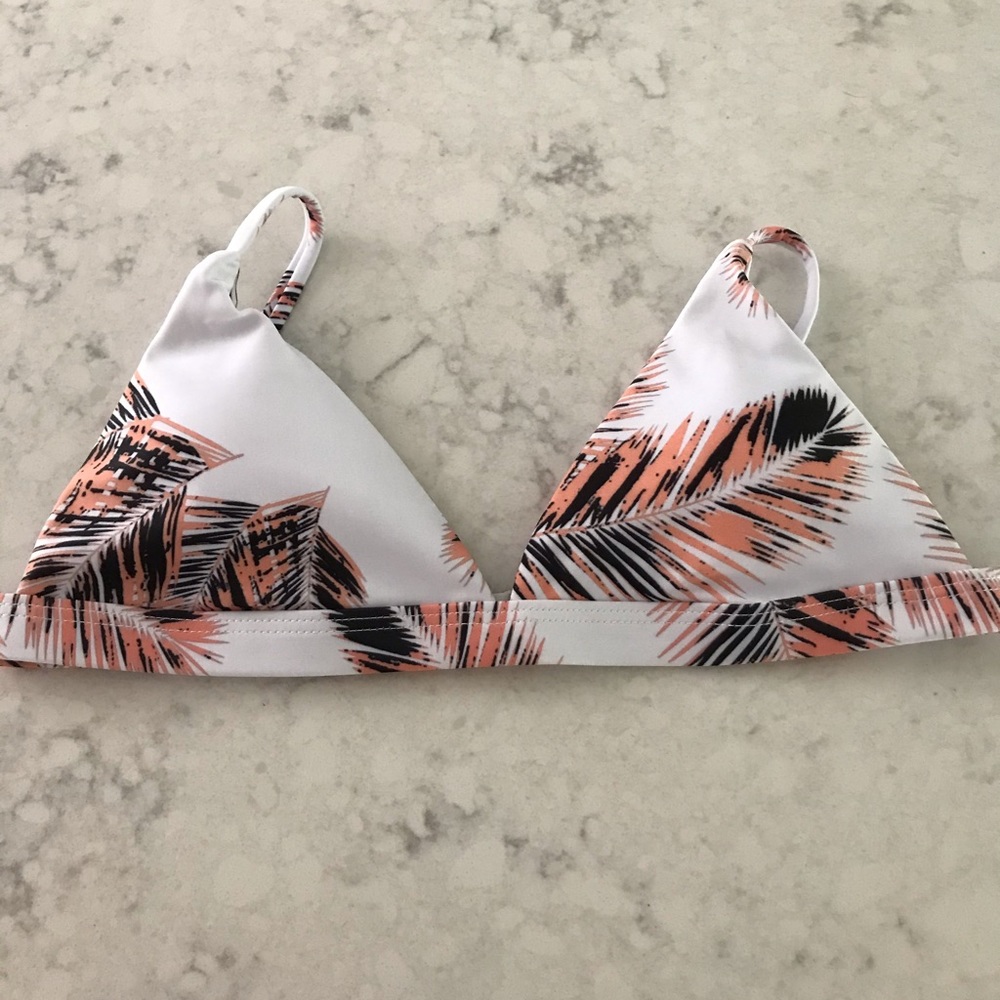 NEW Coral Feather Bikini Top